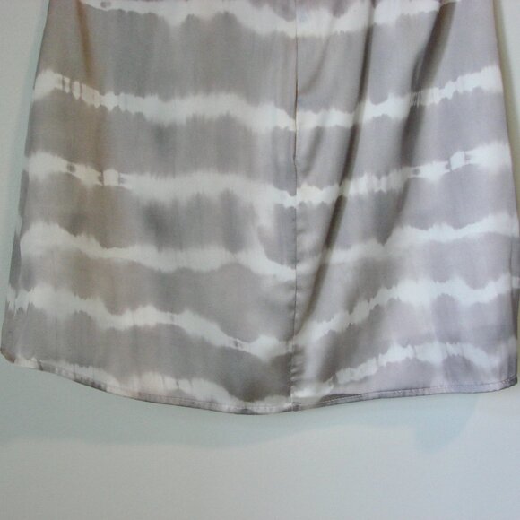 Satin Mini Slip Dress Gray White Tie Dye Sleeveless Holiday Party Medium NWT - Picture 10 of 15